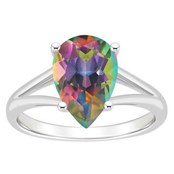 Alyson Layne Sterling Silver Pear Shape Mystic Topaz Ring