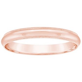 Alyson Layne Men's 14k Rose Gold Milgrain Wedding Band