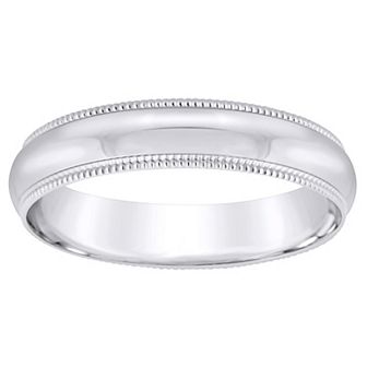 Alyson Layne Men's Platinum Milgrain Wedding Band