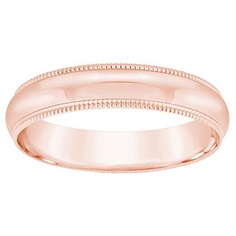 Alyson Layne Men's 14k Rose Gold Milgrain Wedding Band