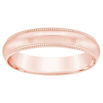 Alyson Layne Men's 14k Rose Gold Milgrain Wedding Band