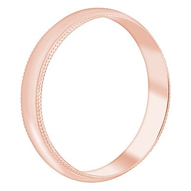 Alyson Layne Men's 14k Rose Gold Milgrain Wedding Band