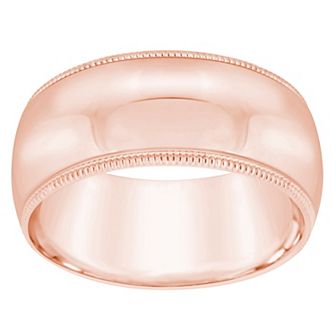 Alyson Layne Men's 14k Rose Gold Milgrain Wedding Band