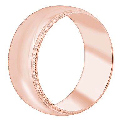 Alyson Layne Men's 14k Rose Gold Milgrain Wedding Band