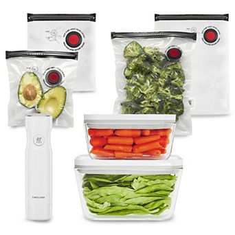 Zwilling Fresh & Save 7 pc Vacuum Sealer Machine Starter Set, Airtight Food Storage Containers