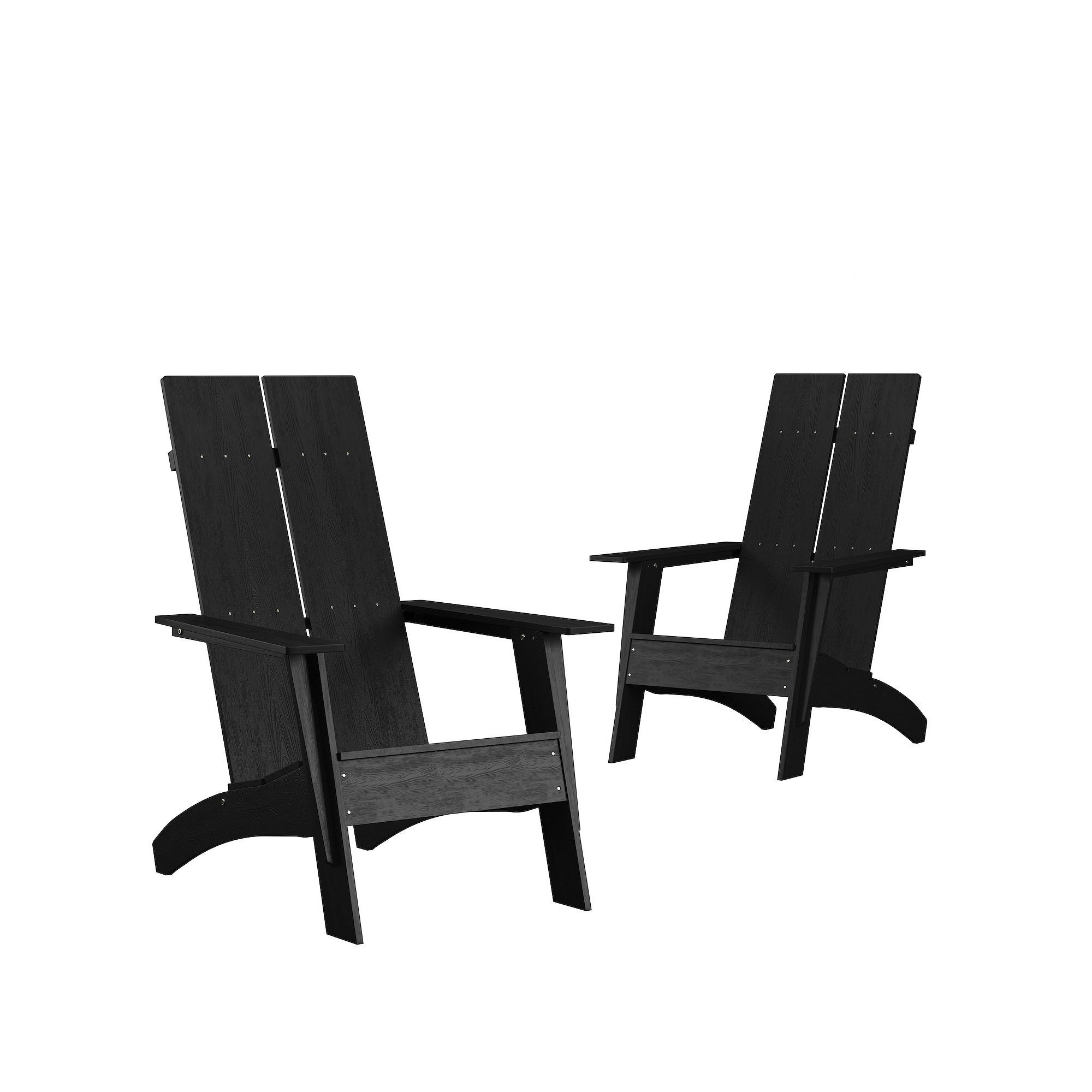 Flash Furniture Sawyer Slat Back Adirondack Chair 2-piece Set, Black