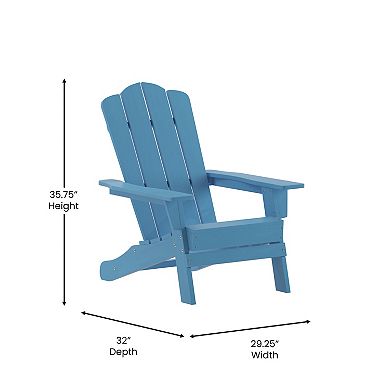 Flash Furniture Set of 4 Newport Adirondack Chairs with Cup Holders