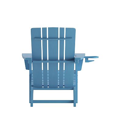 Flash Furniture Halifax Adirondack Chair with Cup Holder 2-piece Set
