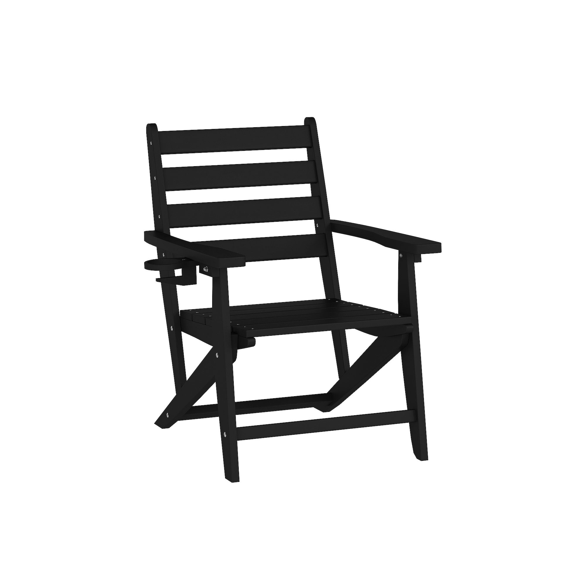 Flash Furniture Tolleson Adirondack Dining Chair with Fold Out Cup Holder, 