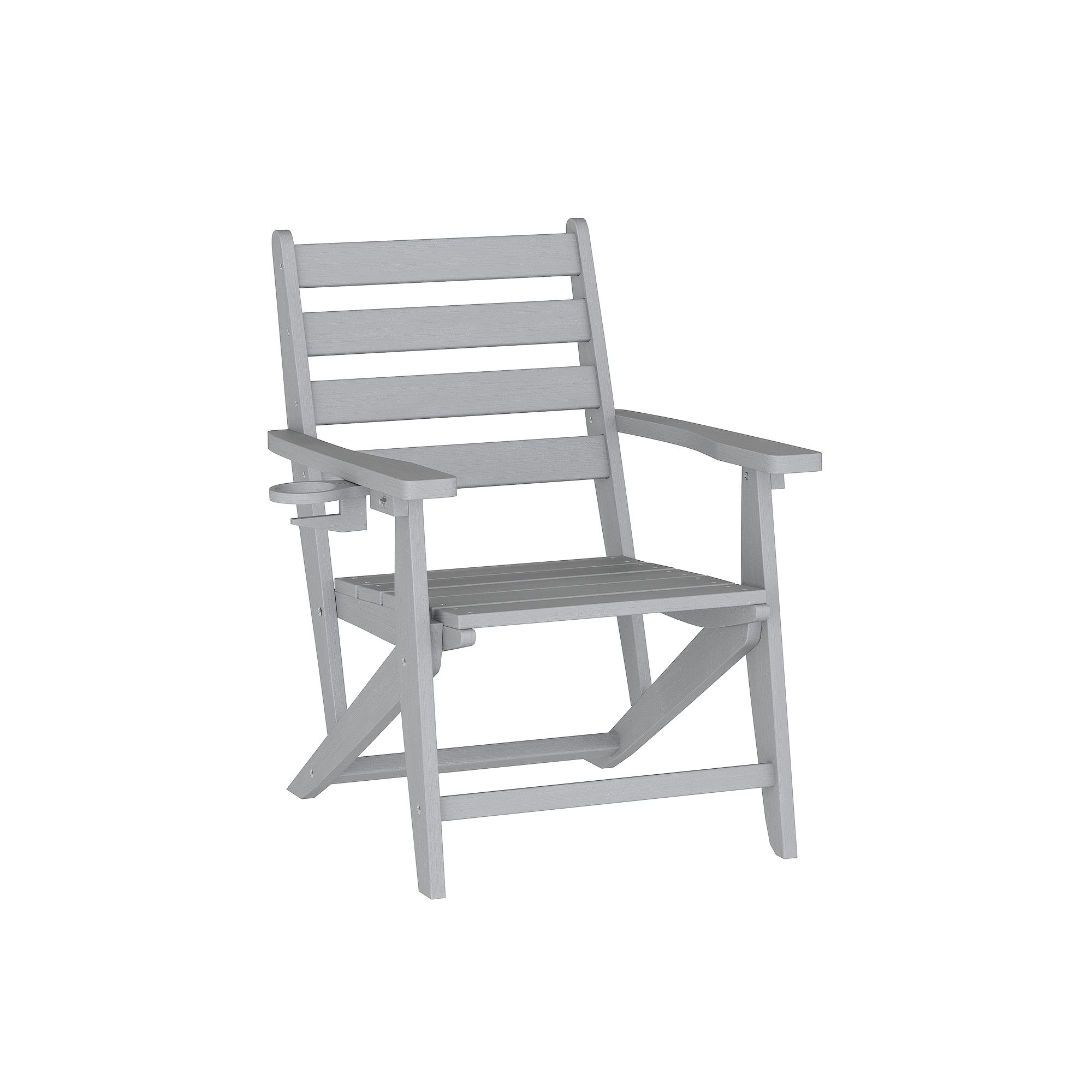 Flash Furniture Tolleson Adirondack Dining Chair with Fold Out Cup Holder, 
