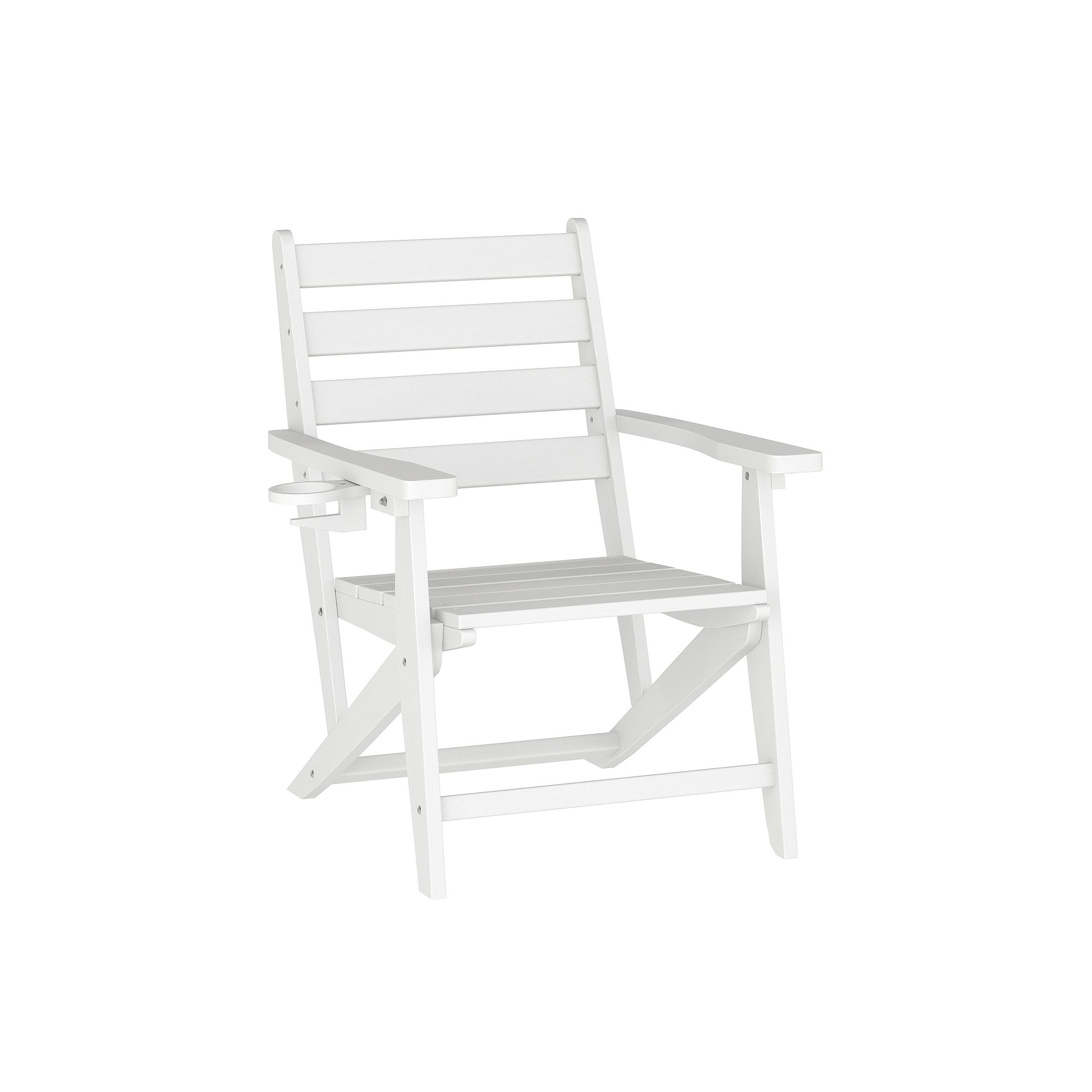 Flash Furniture Tolleson Adirondack Dining Chair with Fold Out Cup Holder, 