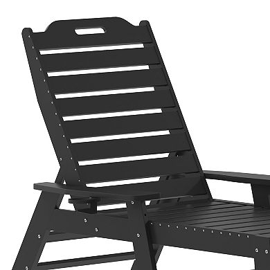Flash Furniture Monterey Set of 2 Adjustable Adirondack Loungers with Cup Holders