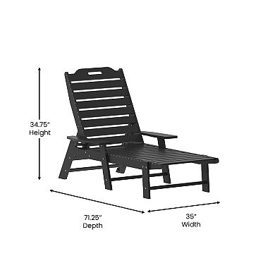Flash Furniture Monterey Set of 2 Adjustable Adirondack Loungers with Cup Holders