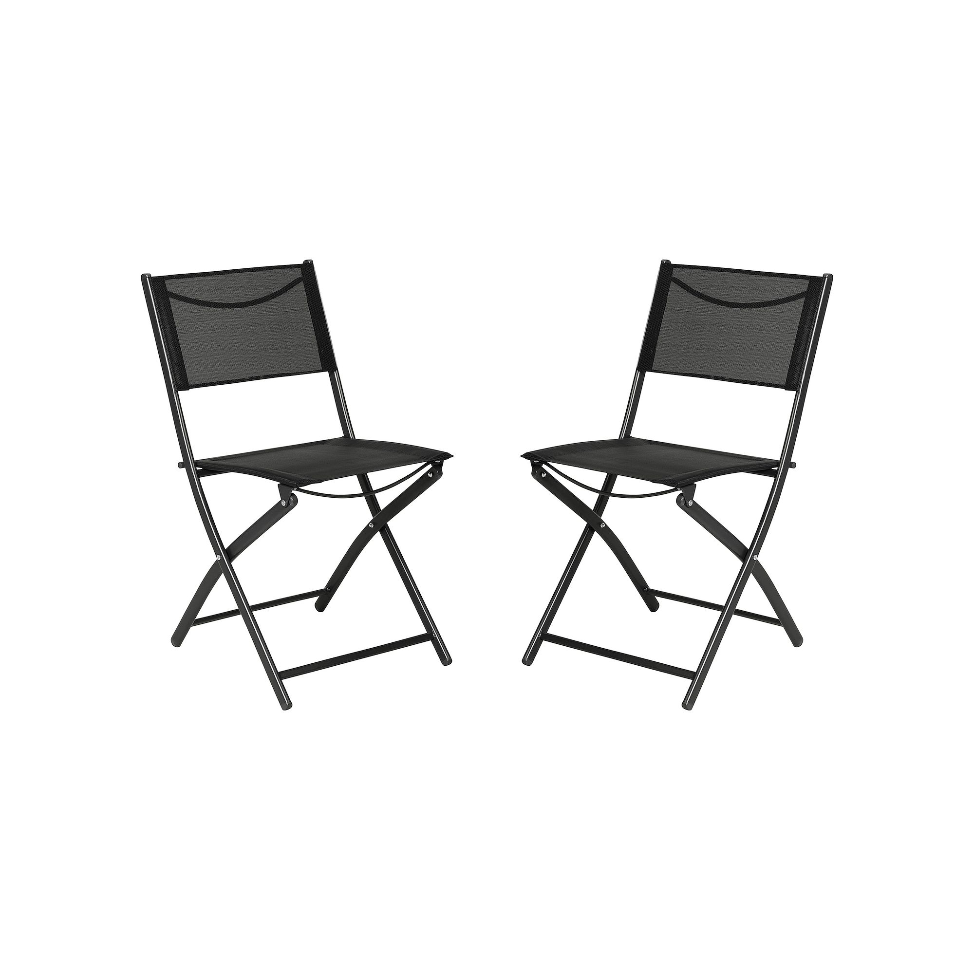 Flash Furniture Brazos Indoor / Outdoor Folding Chair 2-piece Set, Black