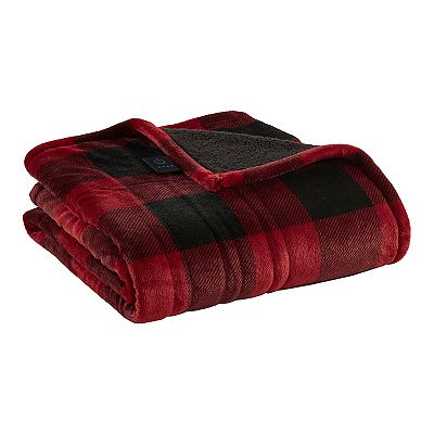 Serta Plush To Sherpa Heated Electric Throw Blanket with Built-in