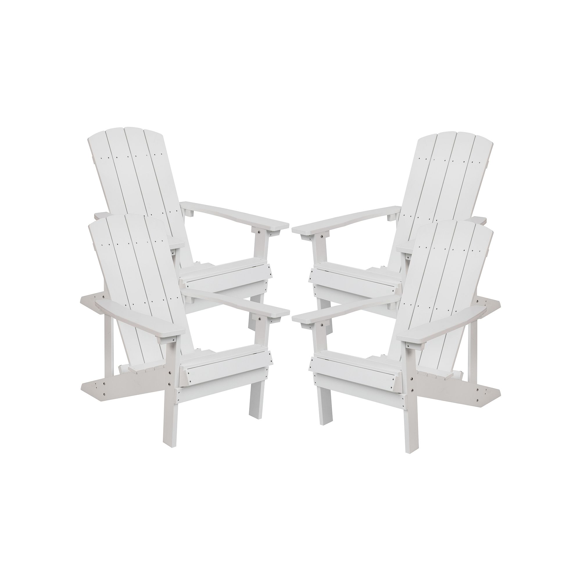Flash Furniture Charlestown Adirondack Chair 4-piece Set, White