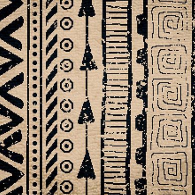 Deerlux Boho Living Room Area Rug Nonslip Backing, Bohemian Tribal Print Pattern
