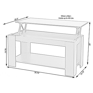 Modern Wood Coffee Table With Lift Tabletop