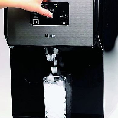 KBice Self Dispensing Countertop Nugget Ice Maker, Crunchy Pebble Ice Maker, Black