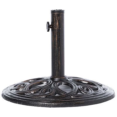cast iron blsck patio umbrella holder 33 lbs Base Stand Heavy Duty Outdoor Umbrella Base Made – Nuu Garden this black cast iron umbrella base is the reliable choice for outdoor shading needs Sunnydaze Black 18