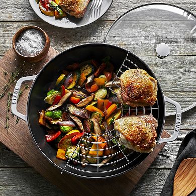 Staub Cast Iron Perfect Pan, Dutch Oven, 4.5-quart, Serves 4-5, Made In France