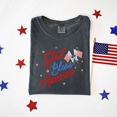 Coquette God Bless America Garment Dyed Tees