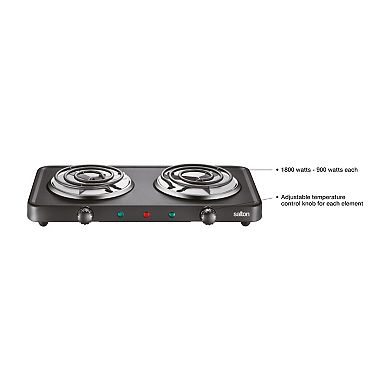 Salton Portable Cooktop Double - Black