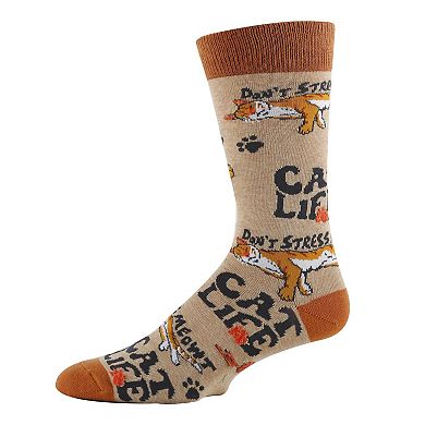Mens Crew Socks - Cat Life