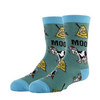Kid's Crew Socks - Mooo Kids Crew Socks