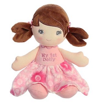 Ebba Medium Brunette Dolls 12" First Doll Brunette Elegant Baby Stuffed Doll