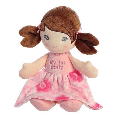 Ebba Medium Brunette Dolls 12" First Doll Brunette Elegant Baby Stuffed Doll