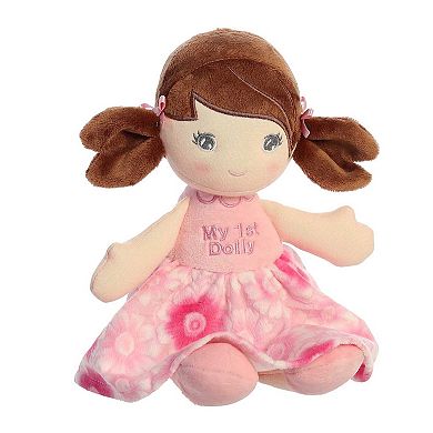 Ebba Medium Brunette Dolls 12" First Doll Brunette Elegant Baby Stuffed Doll