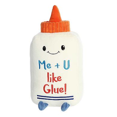 Aurora Medium White Just Sayin' 11" Me + U Like Glue Witty Stuffed Animal