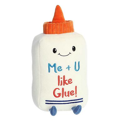 Aurora Medium White Just Sayin' 11" Me + U Like Glue Witty Stuffed Animal