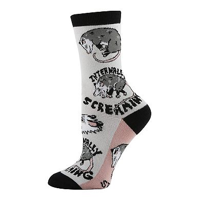 Women's Crew Socks - Stressed Opossum
