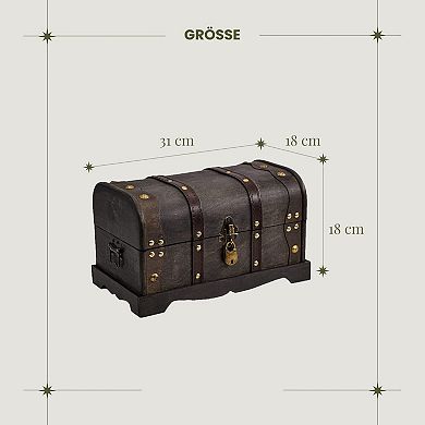 Unique Handmade Pirate Treasure Chest Storage Box With Lock Vintage Wood Chest Box The Best Gift