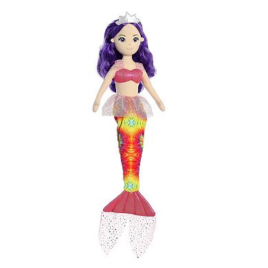 Aurora Large Red Sea Sparkles Tie Dye Sparkles 18" Harmony Enchanting Stuffed Doll