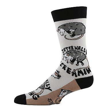 Mens Crew Socks - Stressed Opossum