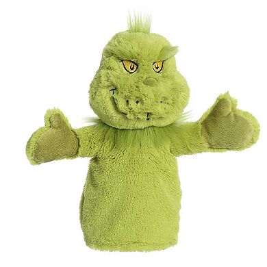 Aurora Medium Green Dr. Seuss 10" Grinch Hand Puppet Whimsical Stuffed Animal