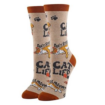 Women's Crew Socks - Cat Life