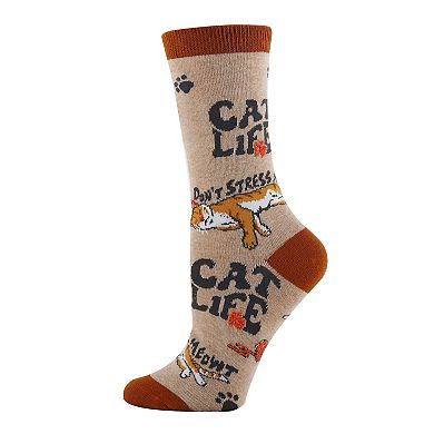 Women's Crew Socks - Cat Life