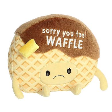 Aurora Small Brown Just Sayin' 8.5" Sorry You Feel Waffle Witty Stuffed Animal
