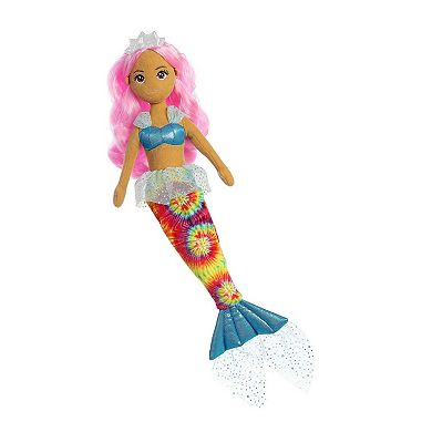 Aurora Large Multicolor Sea Sparkles Tie Dye Sparkles 18" Paisley Enchanting Stuffed Doll