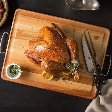 Zwilling Cherry Wood Carving Board With Handles