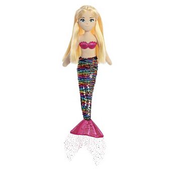 Aurora Large Multicolor Sea Sparkles Sequin Sparkles 18" Isla Enchanting Stuffed Doll