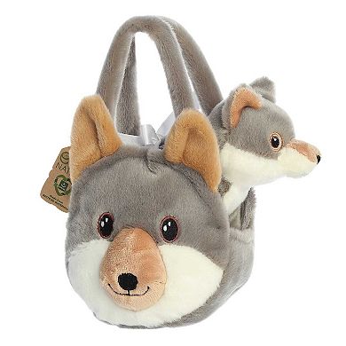 Aurora Small Grey Eco Nation 6" Wolf Eco-friendly Stuffed Animal