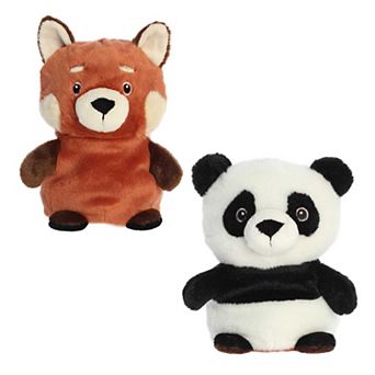 Aurora Small White Eco Nation Reversible Eco Pairs 6.5" Red Panda And Panda Stuffed Animal