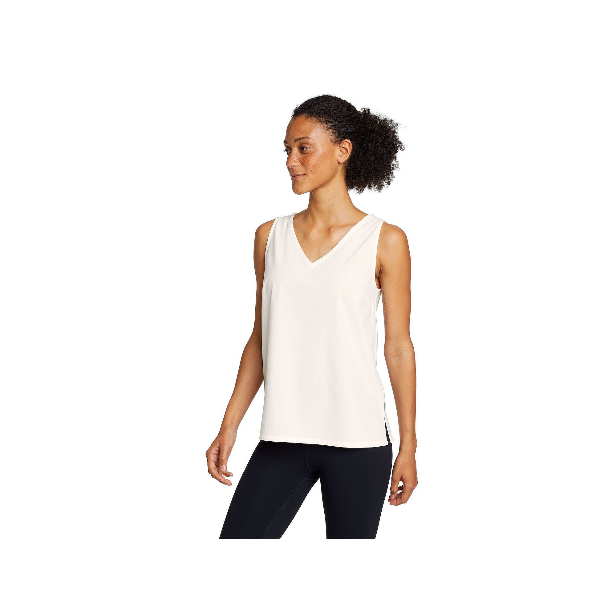 Womens Eddie Bauer Departure V-Neck Tank Top, Size: XS, Snow