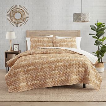 Indigo Ink Panther Ombre Medallion Boho Quilt Set