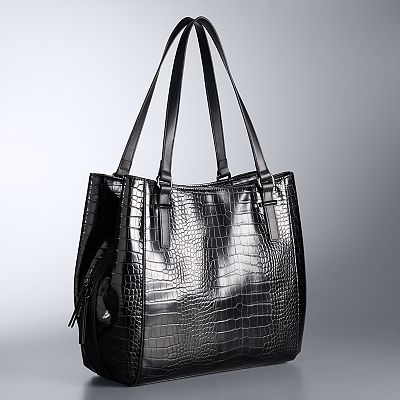 Simply Vera Vera Wang Elizabeth Faux Leather Four Poster Tote Bag